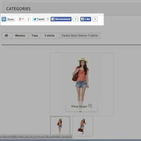 Prestashop Social Buttons