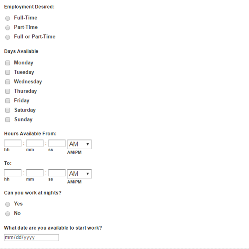 Job (Employment) Application Form Module