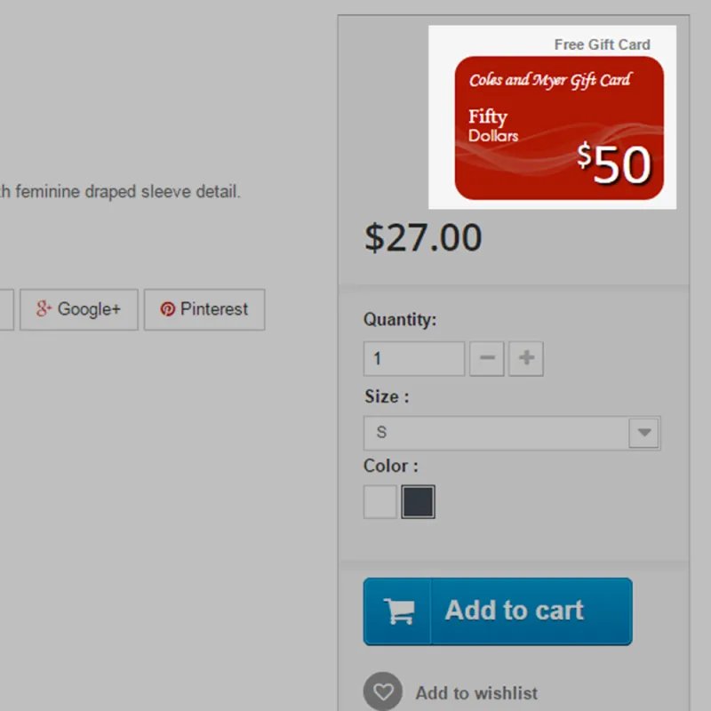 Gift Card / Coupon / Banner Showcase for Products Module