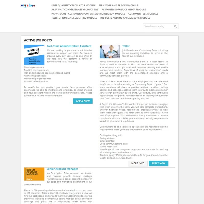 Prestashop Job Posts and Job Applications Module - MEG Venture Prestashop Job Posts and Job Applications Module - MEG Venture