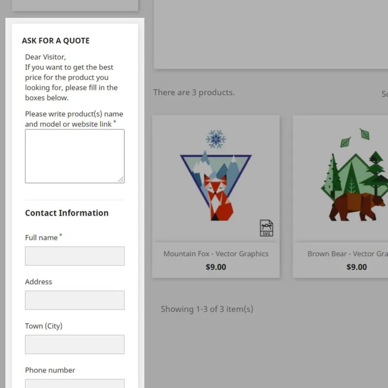 Prestashop Price & Order - Column Quote Form Prestashop Price & Order - Column Quote Form
