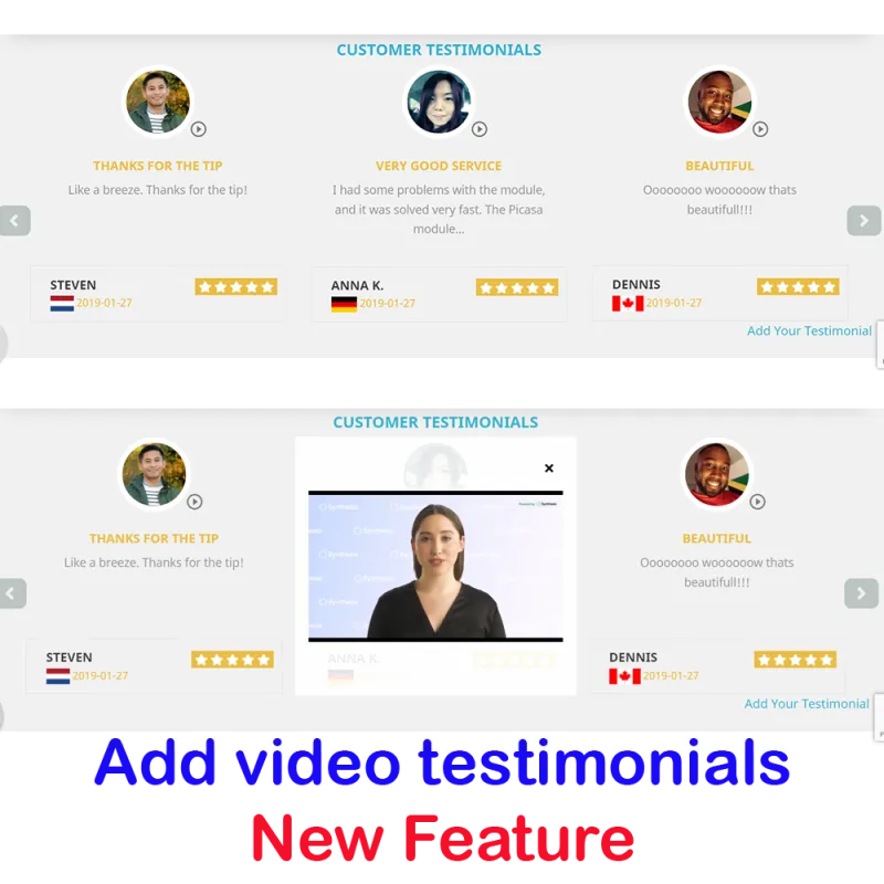 Customer Testimonials with Anonymous Profiles Module for Prestashop Customer Testimonials with Anonymous Profiles Module for Prestashop