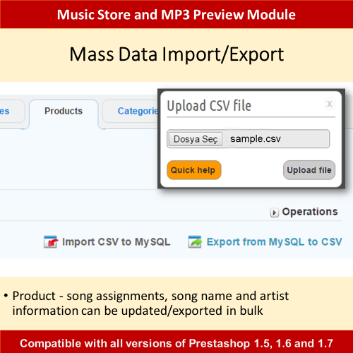 Music Store and MP3 Preview Module