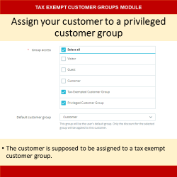 Tax Exempt Customer Groups...