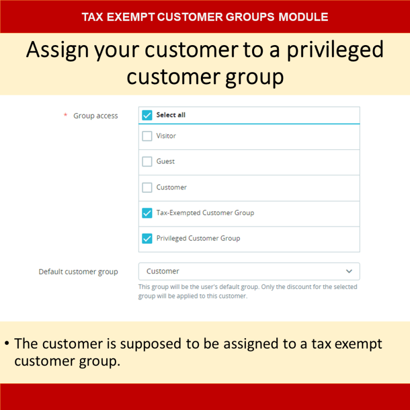 Módulo de Grupos de Clientes Exentos de Impuestos