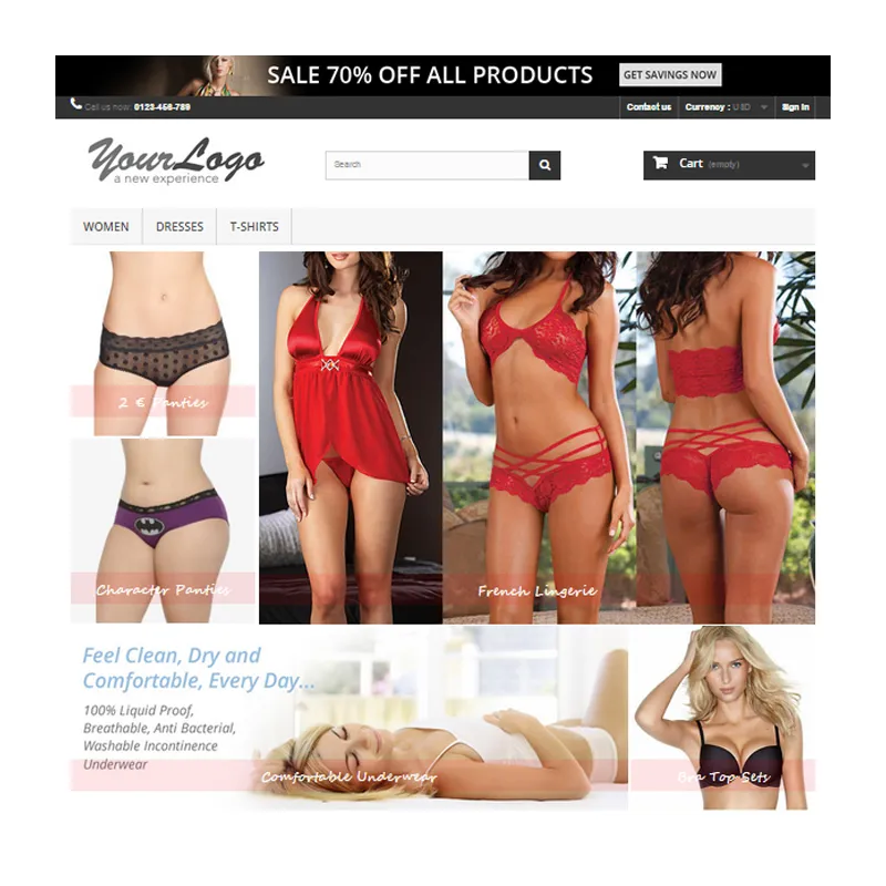 Responsive Homepage Layout 3 - Lingerie Module