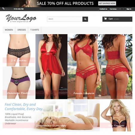 Responsive Homepage Layout 3 - Lingerie Module